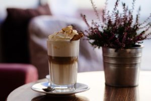 cold coffee on table